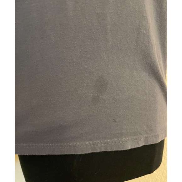 Gray and Purple Ringer Tee with Studded Cross-Sz L - Picture 6 of 9